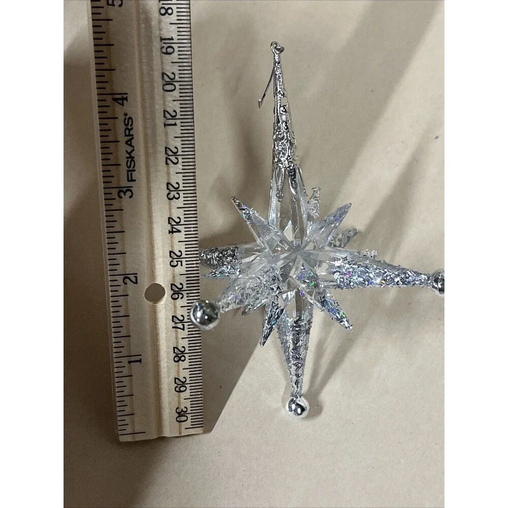 VTG 5pcs‎ Various Christmas Snowflake  Hanging Ornament Acrylic/ Beads Rare
